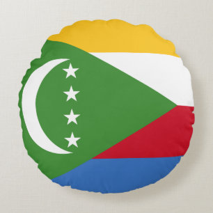 Comoros Flag Round Cushion