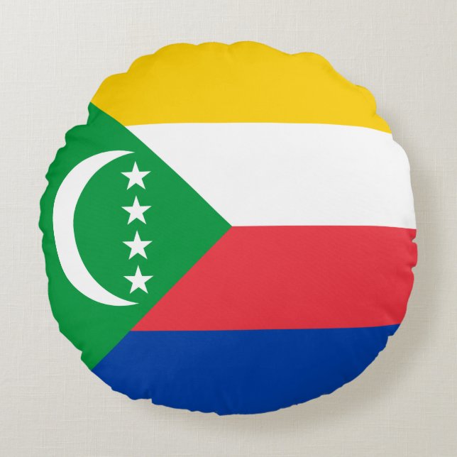 Comoros Flag Round Cushion (Front)