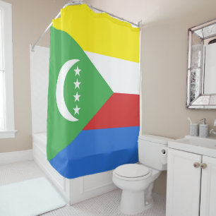 Comoros flag shower curtain
