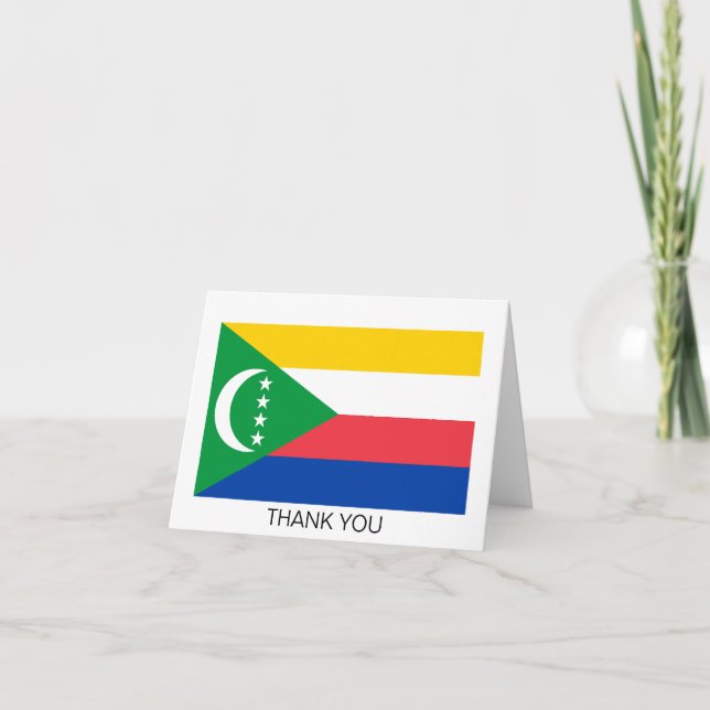 Comoros Flag Thank You Card (Front)