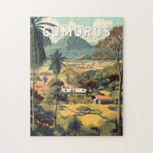 Comoros Illustration Travel Art Vintage Jigsaw Puzzle