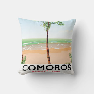 Comoros island vacation poster. cushion