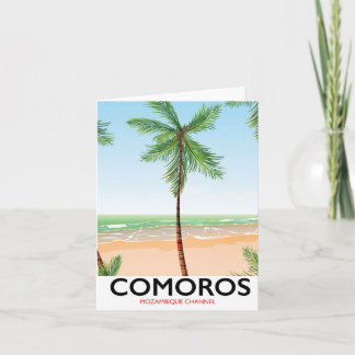 Comoros island vacation poster. holiday card