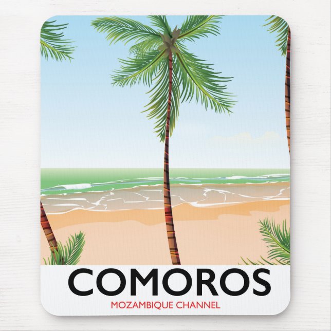 Comoros island vacation poster. mouse mat (Front)