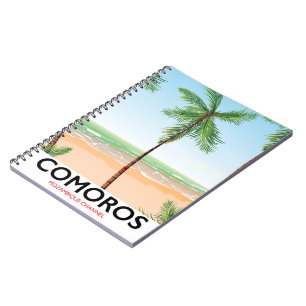 Comoros island vacation poster. notebook