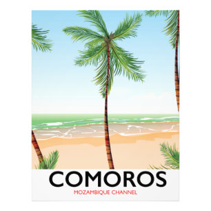 Comoros island vacation poster. photo print