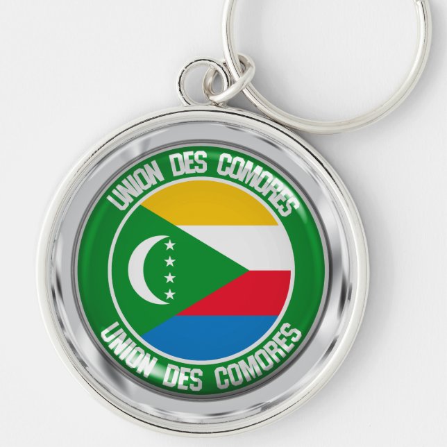 Comoros Round Emblem Key Ring (Front)