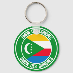 Comoros Round Emblem Key Ring