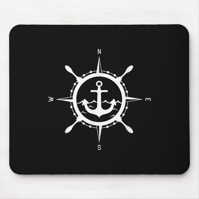 Comp Anchor Maritime Design With Comp Captain Sail Mouse Mat (Front)