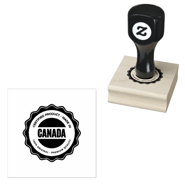Compact Canada Logo Elegant Premium Cobalt Ink Rubber Stamp (Stamped)