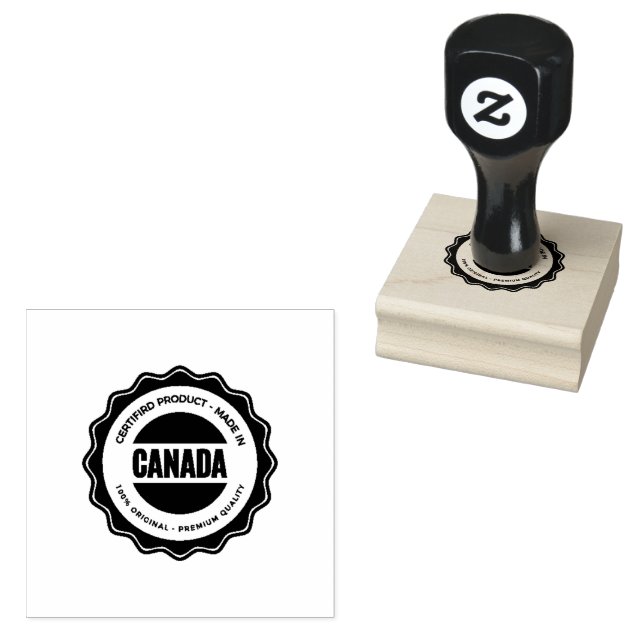 Compact Canada Logo Premium Plum Ink Mark Business Rubber Stamp (Stamped)