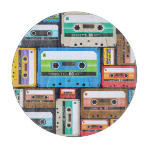 Compact Cassettes Abstract Composition Cutting Board