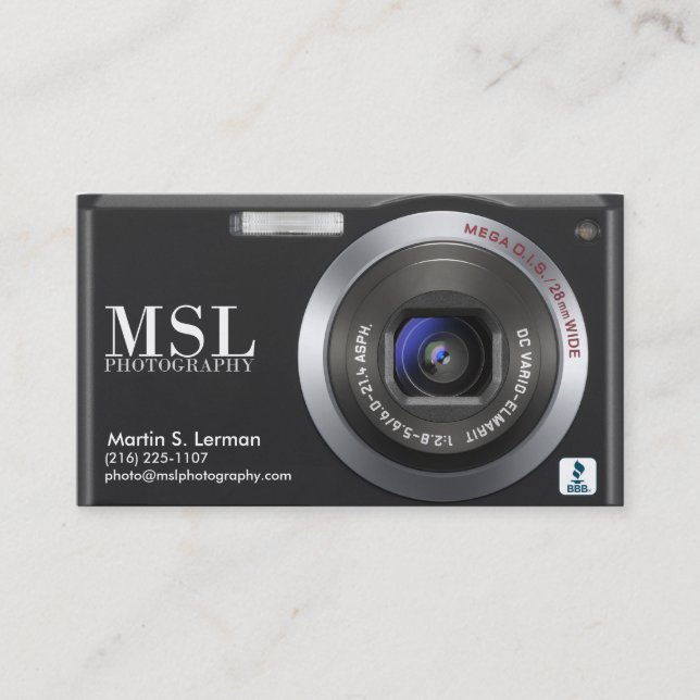 Compact  Digital Camera Photographer Business Card (Front)