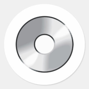 compact disc cd classic round sticker