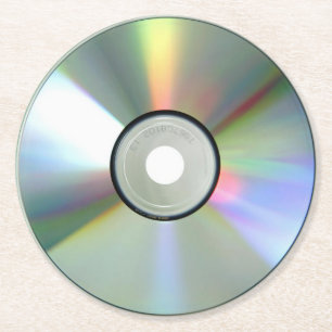 Compact disc round paper coaster