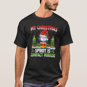 Compact Mirror Wearing Santa Hat Christmas Compact T-Shirt
