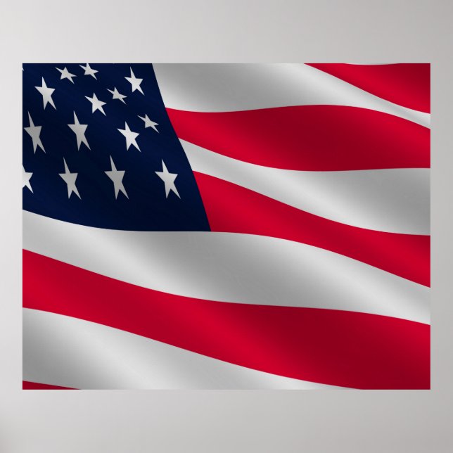 COMPACT PHOTO BACKDROP - US Flag Stars and Stripes Poster (Front)