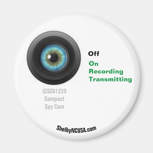 Compact Spy Cam Fridge Magnet (Front)