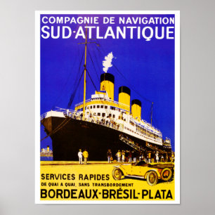Compagnie De Navigation Sud Atlantique Poster
