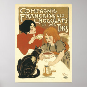 Compagnie Francais de Chocolats Vintage French Ad Poster
