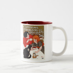 Compagnie Francaise des Chocolats, Steinlen Two-Tone Coffee Mug