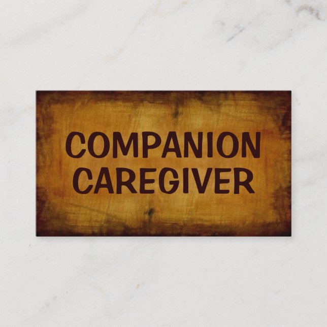 Companion Caregiver Antique Business Card (Front)