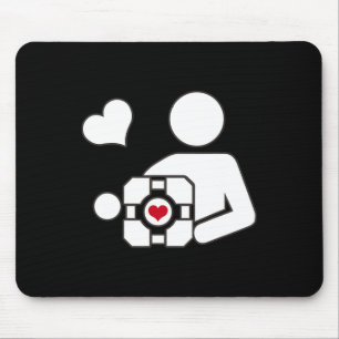 Companion Cube Gaming Portal Nerd Funny Gamer 1 Mouse Mat
