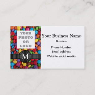Compant logo multicolored candy sweet pattern business card