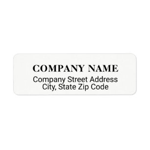 company address label with co. name