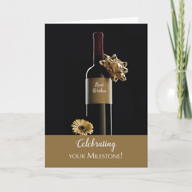 Company Anniversary Congratulations Wine Bottle Card (Front)