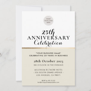 COMPANY ANNIVERSARY elegant black ivory gold Invitation