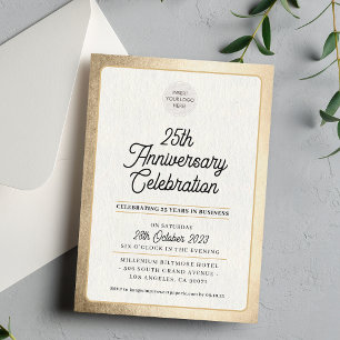 COMPANY ANNIVERSARY modern business golden gold Invitation