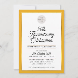 COMPANY ANNIVERSARY modern business mustard gold Invitation