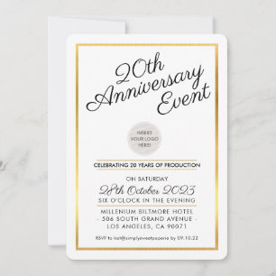 COMPANY ANNIVERSARY PARTY modern business navy Inv Invitation