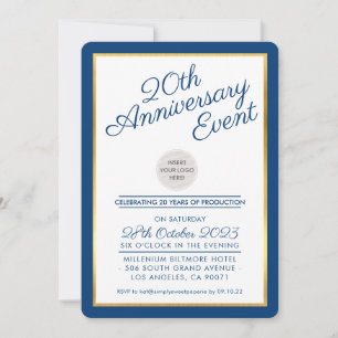 COMPANY ANNIVERSARY PARTY modern business navy Invitation