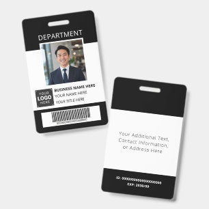 Company Barcode and Logo Business ID Badge