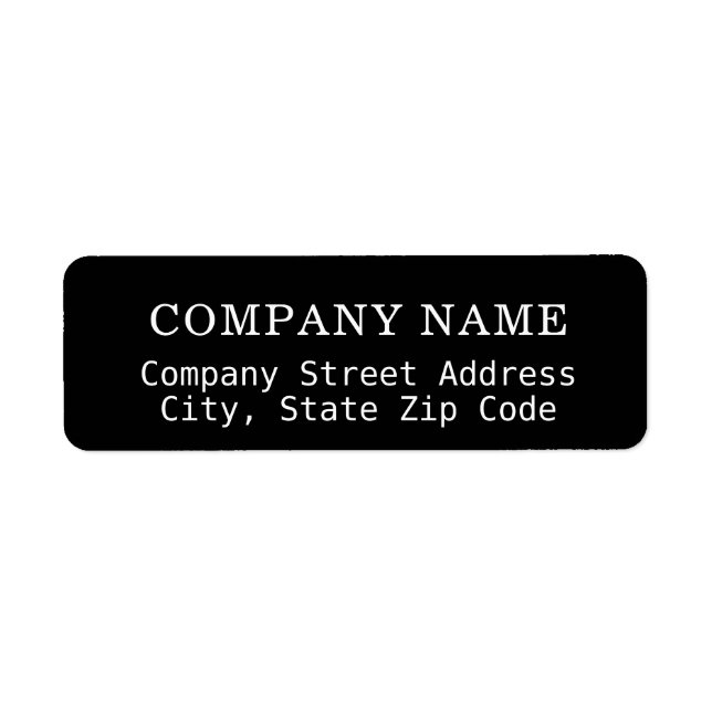 company black address label with co. name (Front)