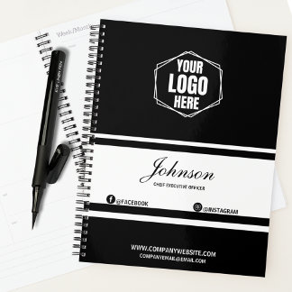 Company Branded Custom Black/White Corporate Gift Planner