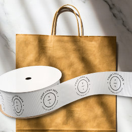 Company Branded Shop Packaging Logo Business  Grosgrain Ribbon