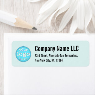 Company Business Logo Aqua Blue Return Address