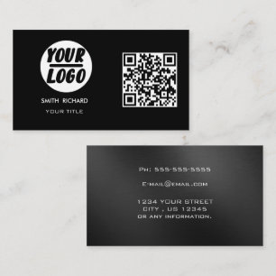Company Business Logo   Black Modern Professional  Card