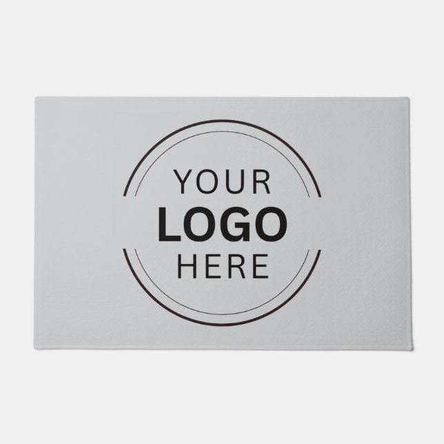 Company Business Logo Black Modern Professional  Doormat (Front)