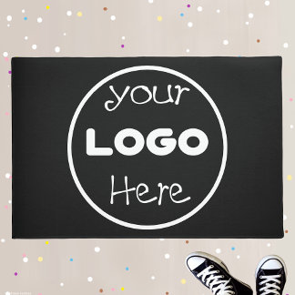 Company Business Logo Black Modern Professional Doormat