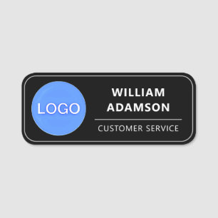 Company Business Logo, Custom Clean Black Employee Name Tag