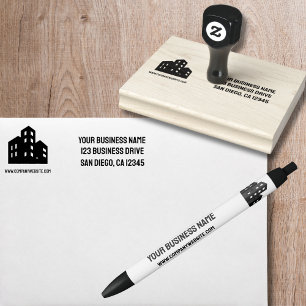 Company Business Logo Professional Return Address Rubber Stamp