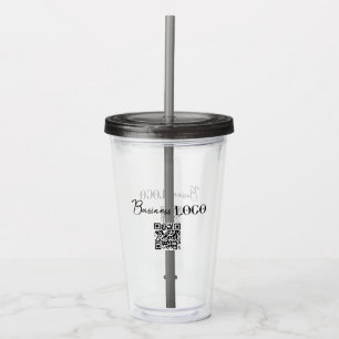 Company Business Logo & QR Code   Acrylic Tumbler