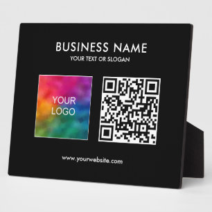 Company Business Logo QR Code Template Horizontal Plaque