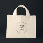 Company Business Logo Text Here Personalised Mini Tote Bag<br><div class="desc">Add Your Business Company Logo Here Elegant Modern Template Large Shopping Mini Tote Bag.</div>