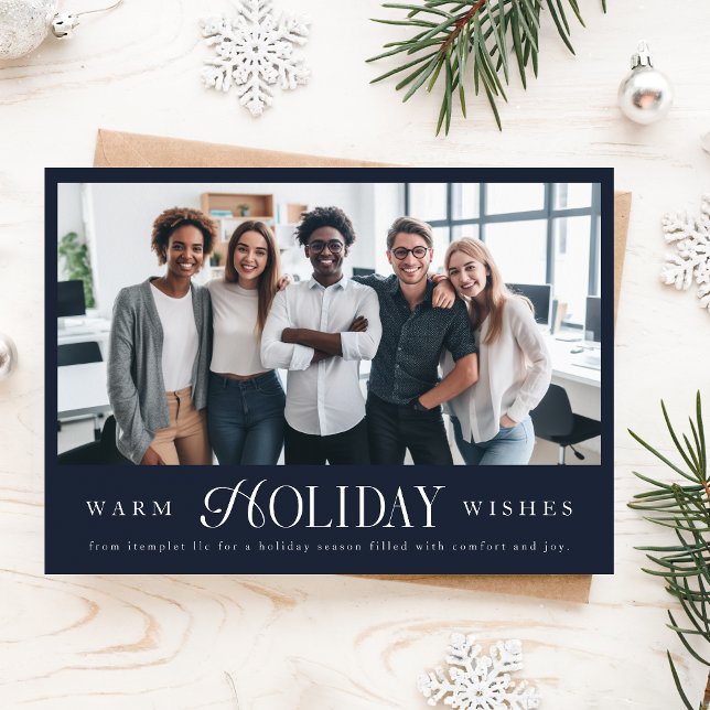 Company Business Photo Christmas Cards With Logo (Creator Uploaded)