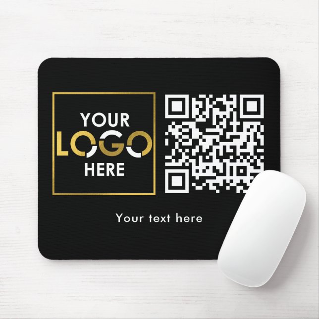 Company Business Your Logo Here QR Code Modern Mouse Mat (With Mouse)